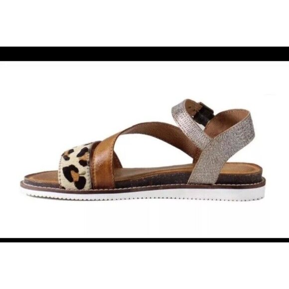 Diba True NEW Women’s Leopard Print And Gold Leather  Fiesta Time Sandals 8.5 - Picture 3 of 3